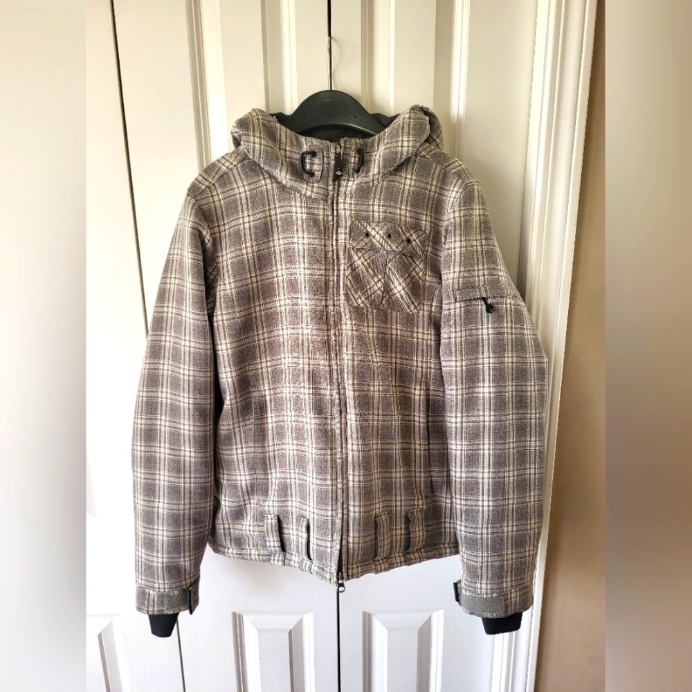 BOARD DOKTER Size S Brown/Beige Plaid Jacket